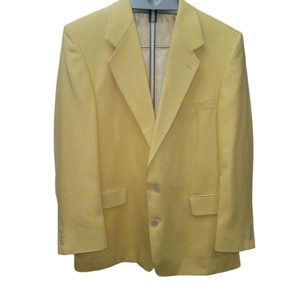 Bert Pulitzer Men's Yellow-Lemon Casual Blazer Two Button Size 42R Preppy Resort